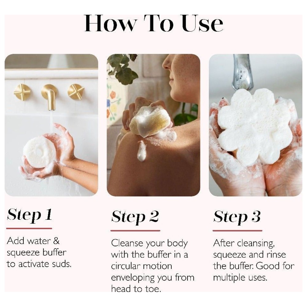 Spongelle - Essentials Rose Body Wash Infused Buffer- 70 gm