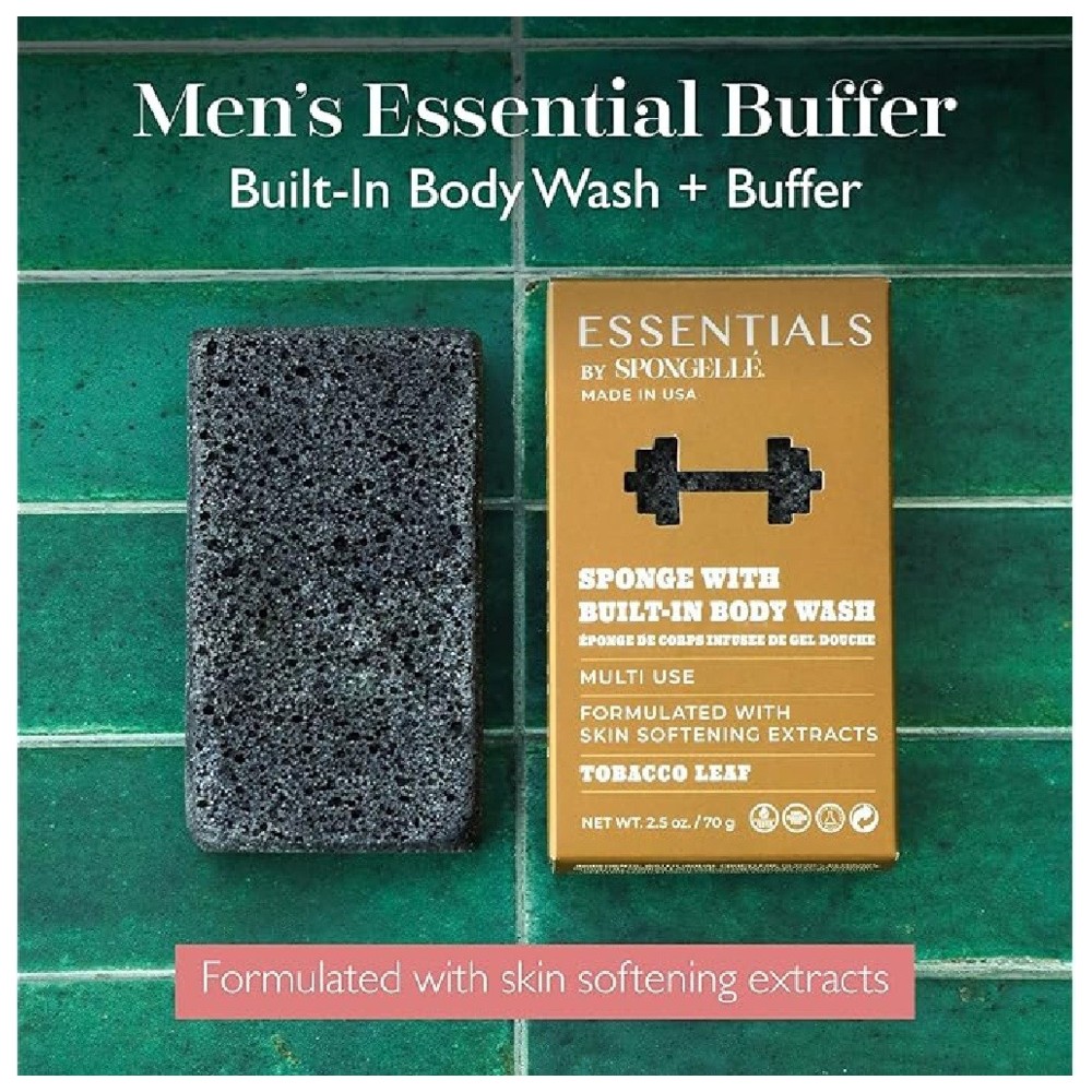 Spongelle - Essentials Men's Tobacco Leaf Body Wash Infused Buffer - 70 gm