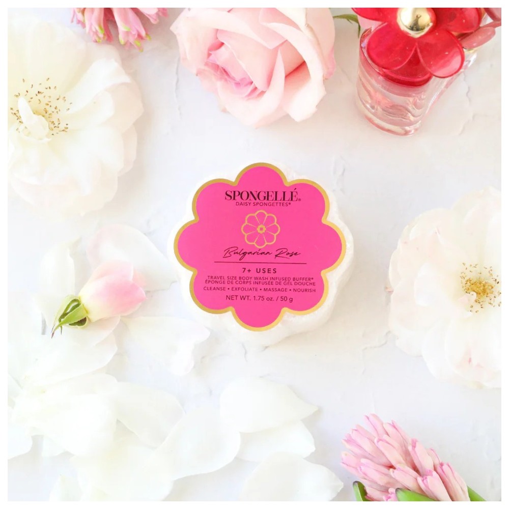 Spongelle - Daisy Collection Bulgarian Rose Body Wash Infused Spongette - 50 gm