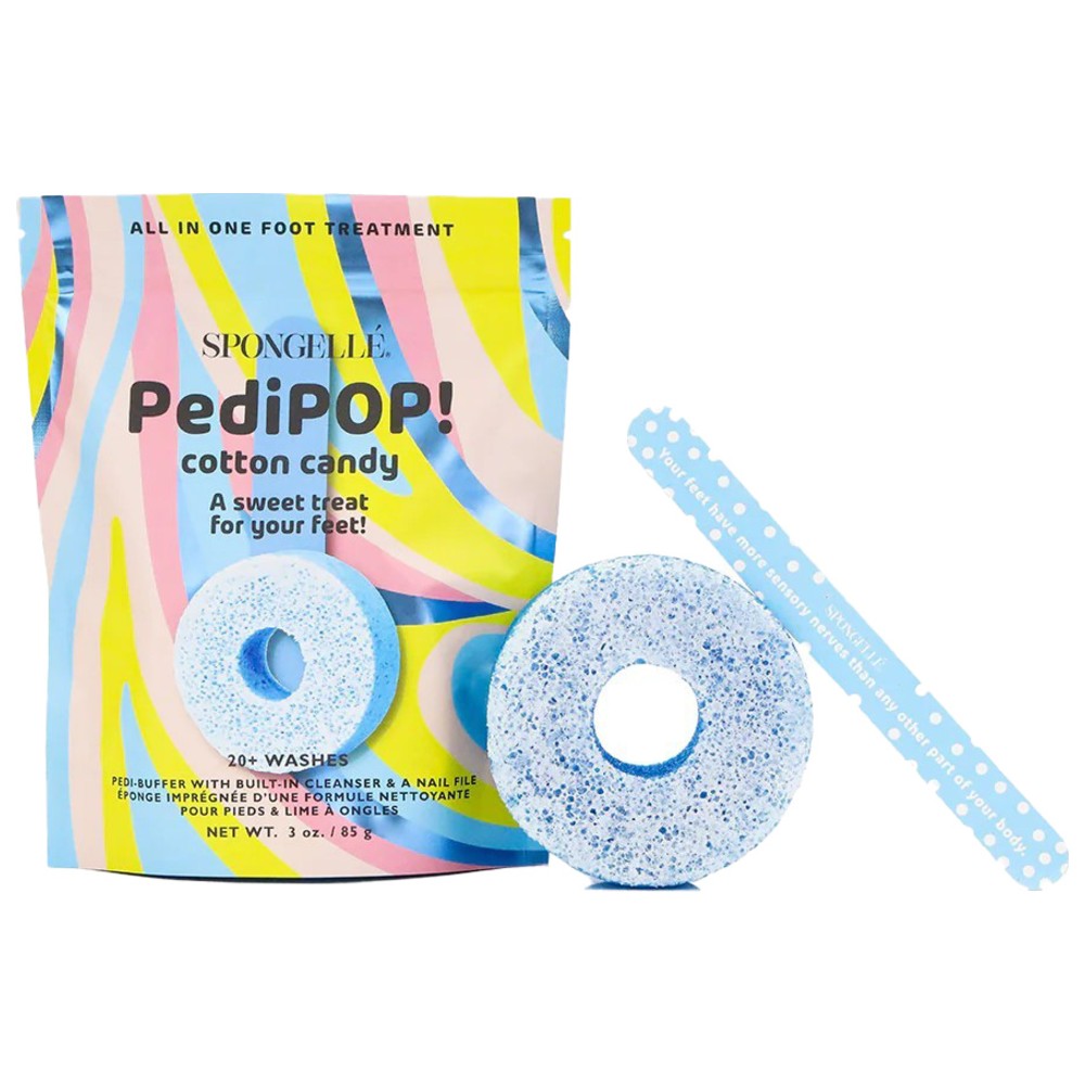 Spongelle - Pedi Pop Cotton Candy Foot Buffer & Nail File - 85 gm