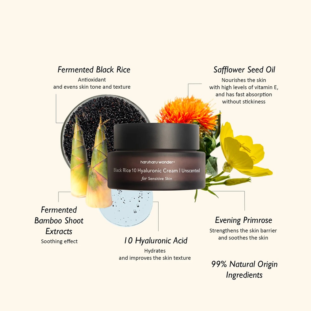 هاروهارو ووندر - كريم الهيالورونيك أرز أسود 10 - 50 مل