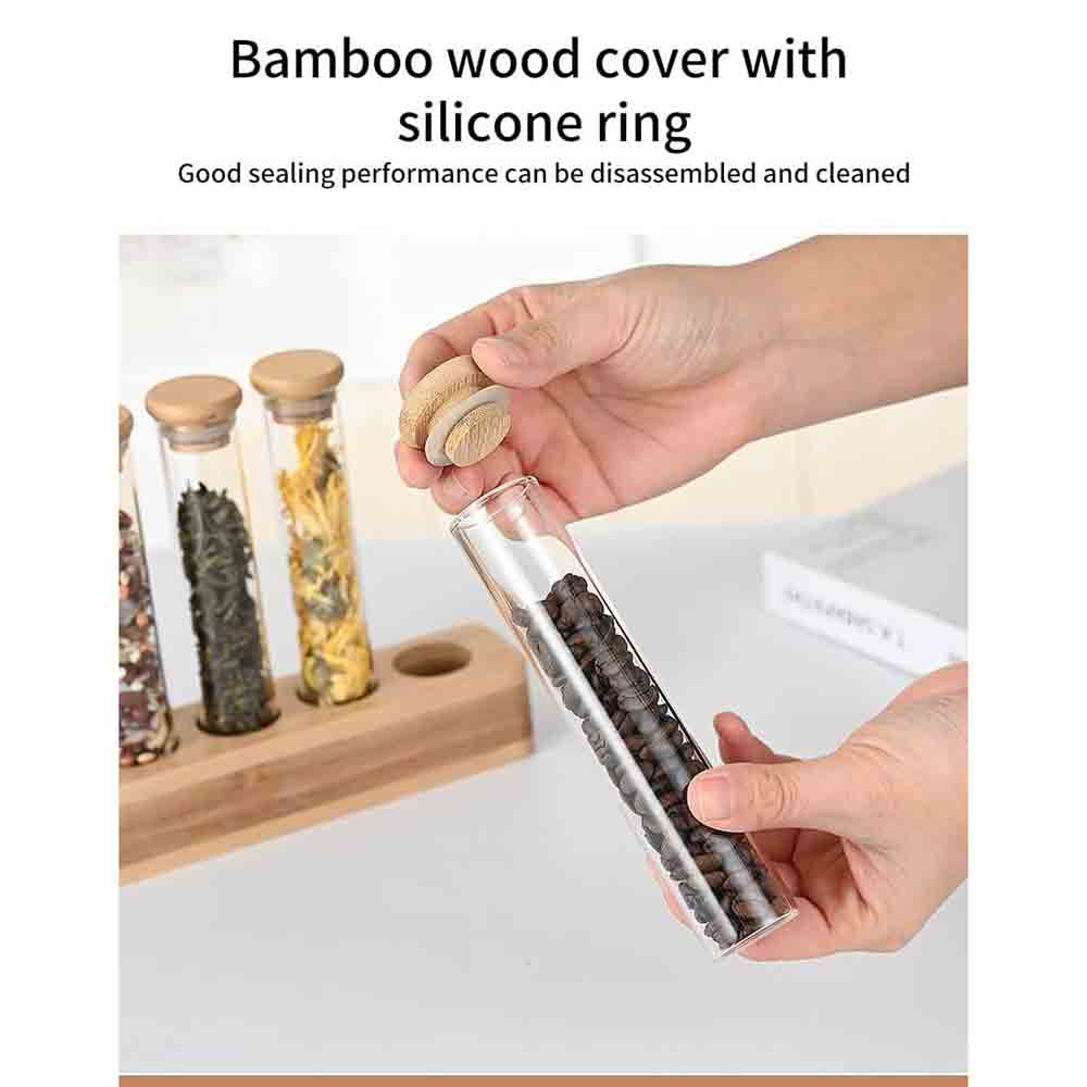 ون تشيس - أنابيب تخزين زجاجية مع غطاء وقاعدة - 100 مل - 4 قطع