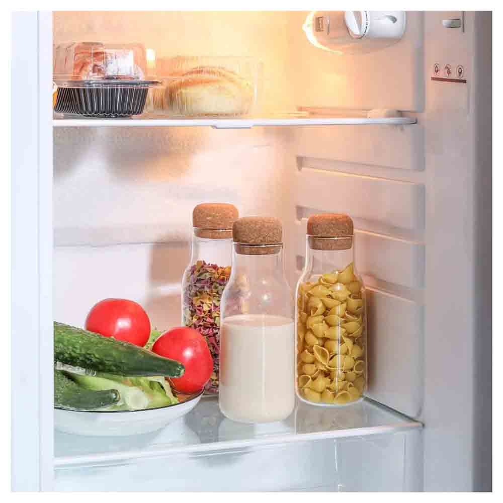 1Chase - Borosilicate Glass Storage Jar With Cork Lid - 750 ml - Pack of 3