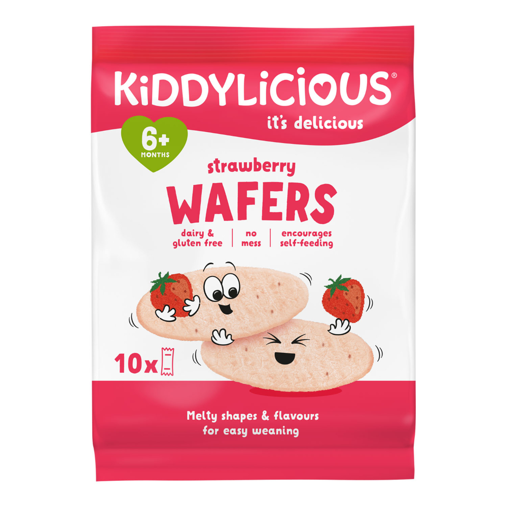 Kiddylicious - Gluten And Dairy Free Wafers - Strawberry - 4 g - Pack of 10