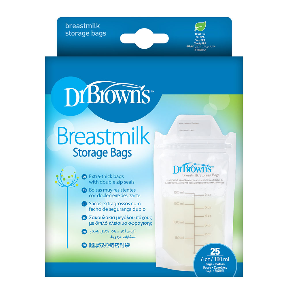 Dr. Brown's - Breastmilk Storage Bags - 180ml - Pack of 25