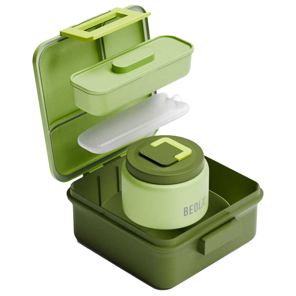 Beola - 5 Compartment Bento Lunch Box With Food Jar - Dino Dreams - 240 ml