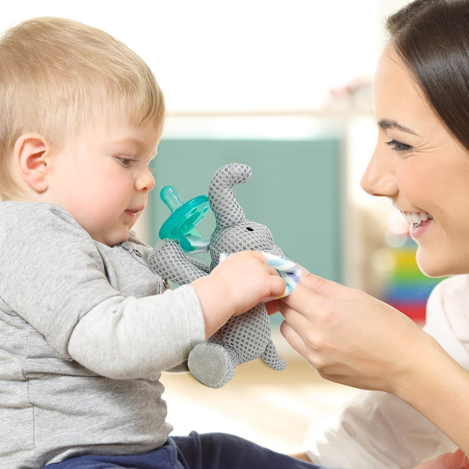 Babyworks - Pacifier Friend with Pacifier - "Elly" Elephant