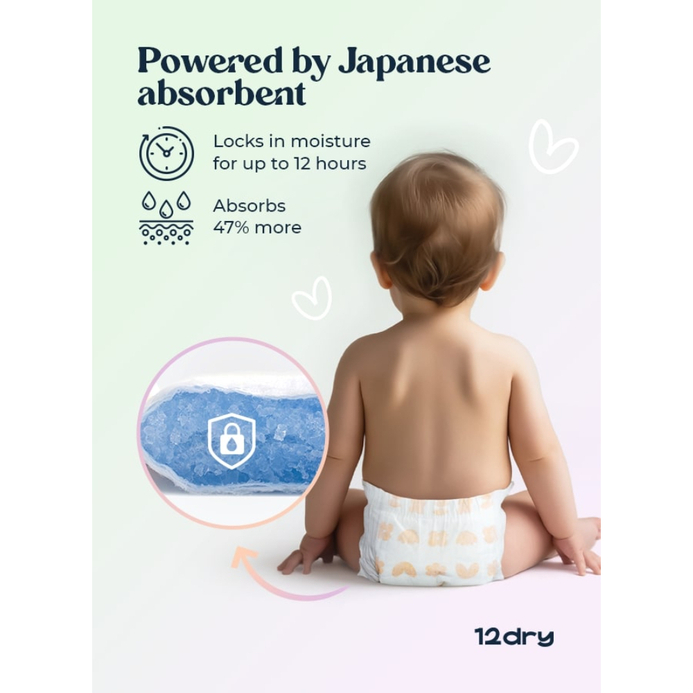 12dry - Premium Baby Care Diapers - Size 4 - 9-14 kg - 162 Pcs