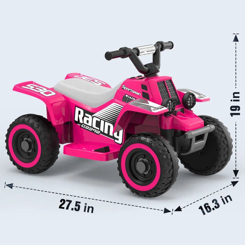 Amsham - Kids Quad Bike - Pink - 6V