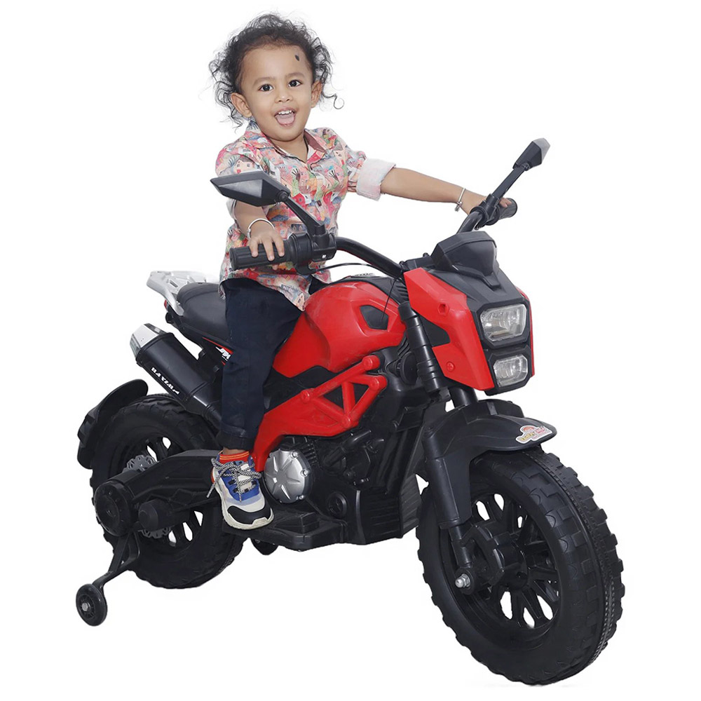 Amsham Toys - Kids Battery Operated Ride-On Bike - Red - 12 V