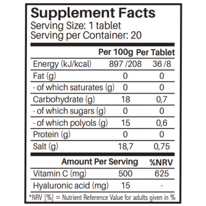 Sunshine Nutrition - Beauty Sugar Free Apple Efferv Tabs 20'S