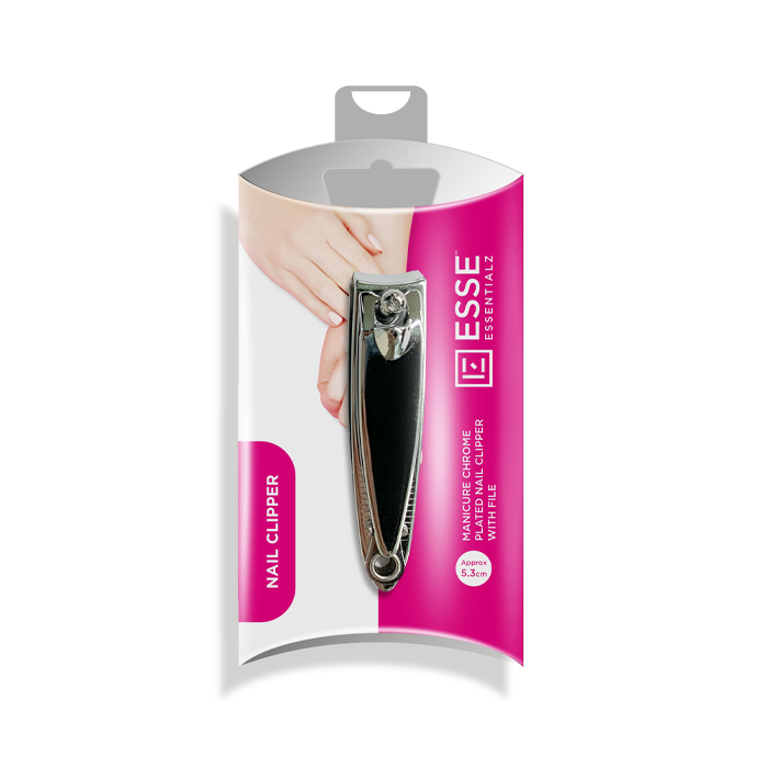 Essentialz - Chrome Plated Nail Clipper With File 5.6cm