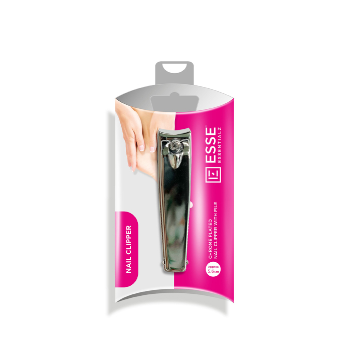 Essentialz - Chrome Plated Nail Clipper With File 5.6cm