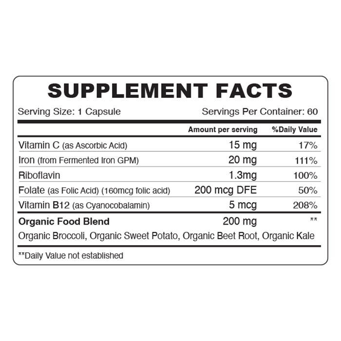 Organic Earth - Iron Capsules - Beetroot/Kale - 60pcs