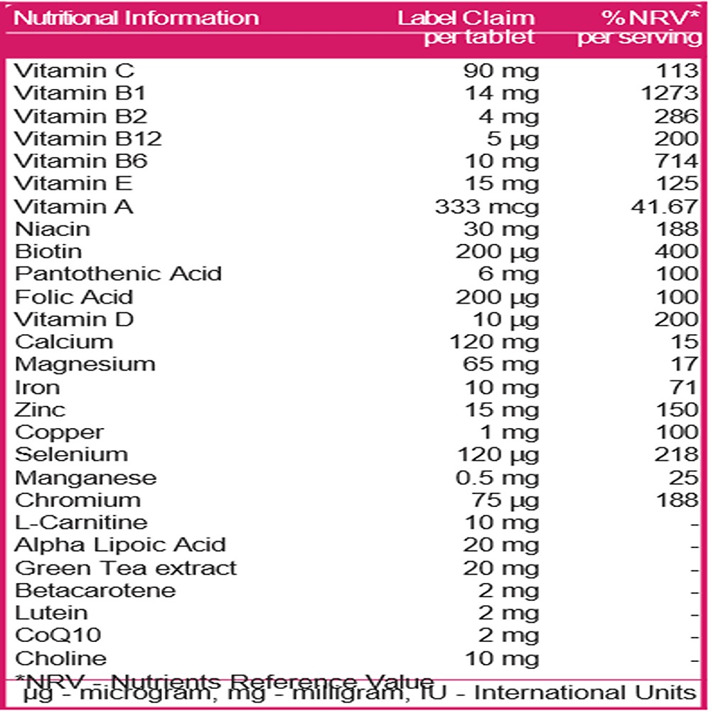 Vital Healthcare - Vital Woman 50+ Multivitamin Supplement Tablets - 30's