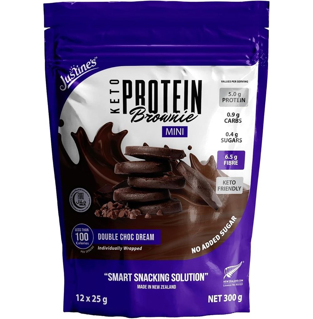 جوستينز – براوني بروتين كيتو صغير – دبل شوكولاتة