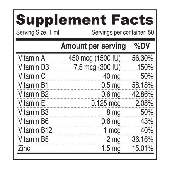 Sunshine Nutrition - Pedia Multivitamins+Zinc Drops 50Ml 08792