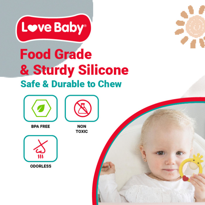 Love Baby - Soft Silicone Teether - YelloWithOrange