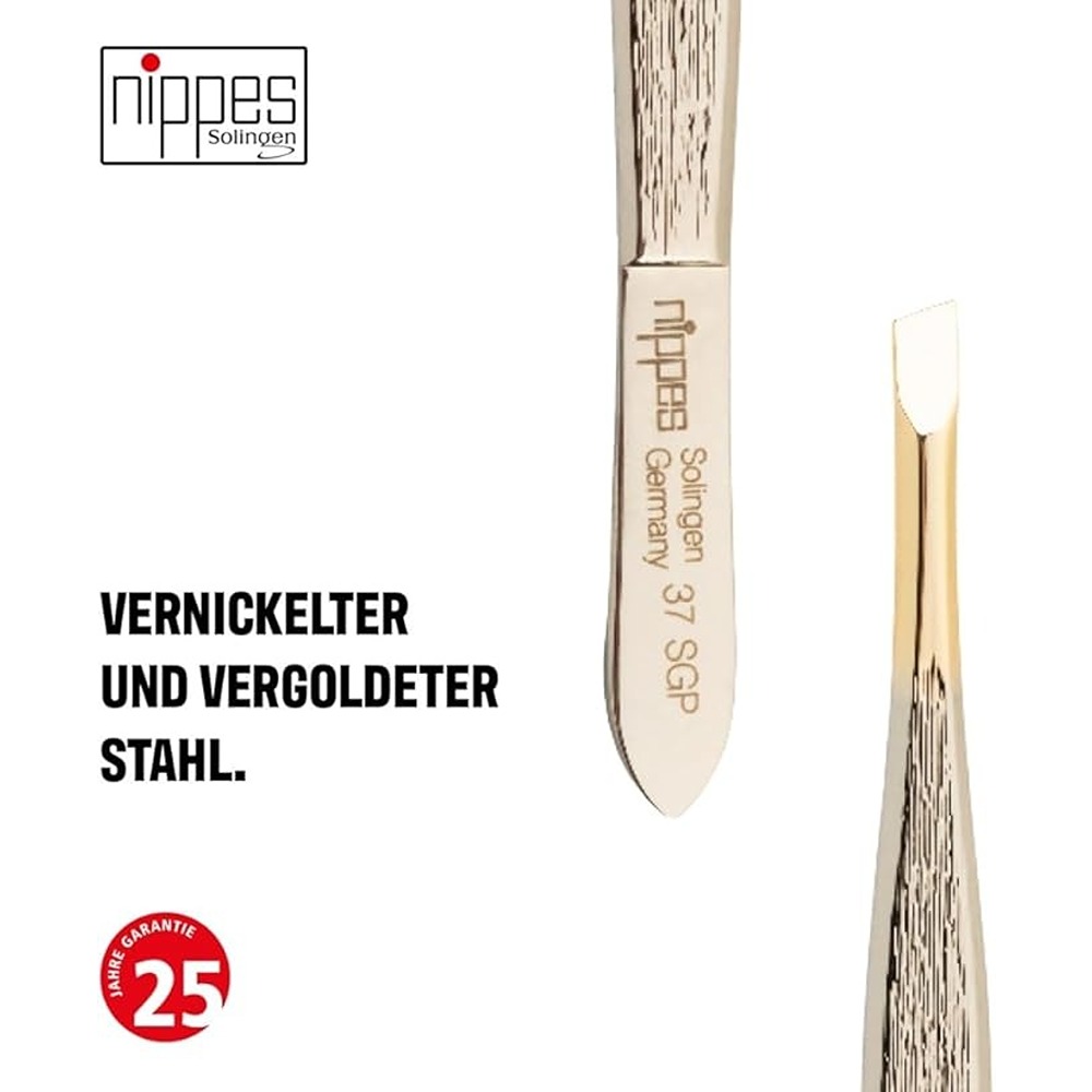 نيبس - ملقط بطرف ذهبي 37 لتشذيب الحواجب وإزالة الشعر الخفيف