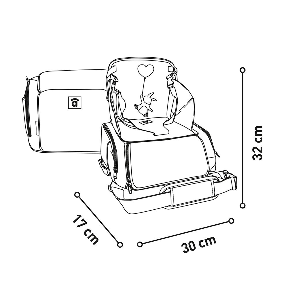 أسالفو - كرسي الطعام الداعم للأطفال وشنطة عربية 2 في 1 - سوشي - رمادي