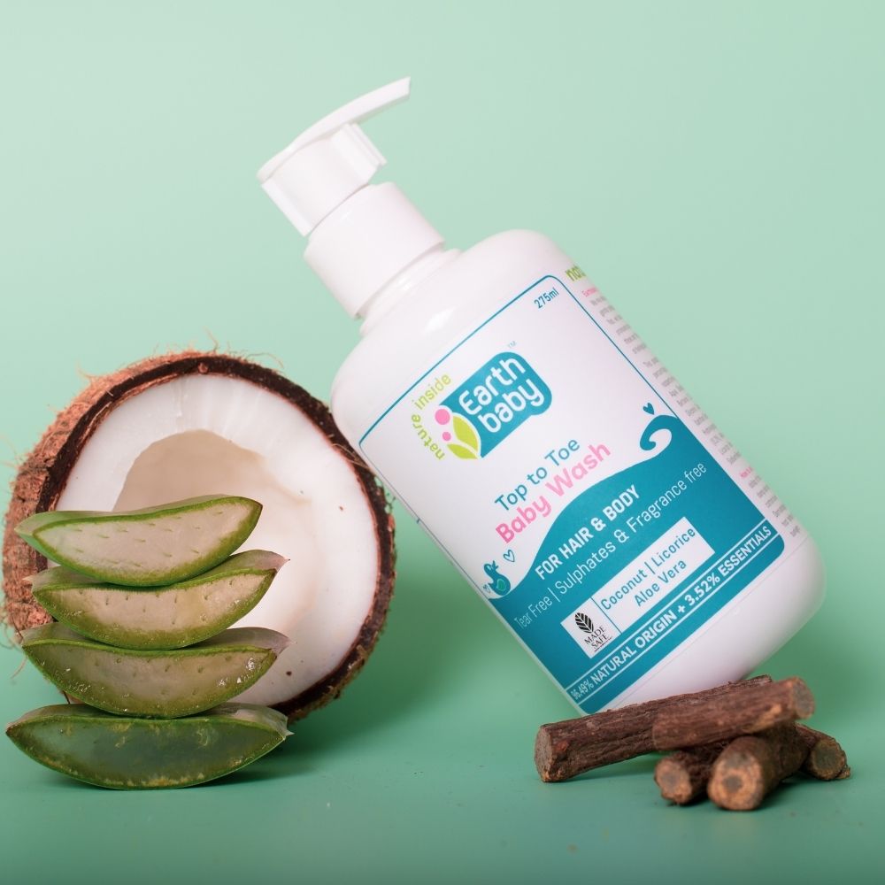 إيرث بيبي - غسول للشعر والجسم من الرأس إلى القدمين لحديثي الولادة - 275 مل