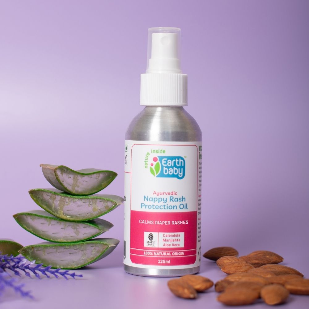 إيرث بيبي - زيت الحماية الأيورفيدي من طفح الحفاضات - 125 مل