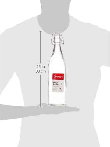 صن راي - قارورة زيت زجاجية دائرية مخططة - 1000 مل