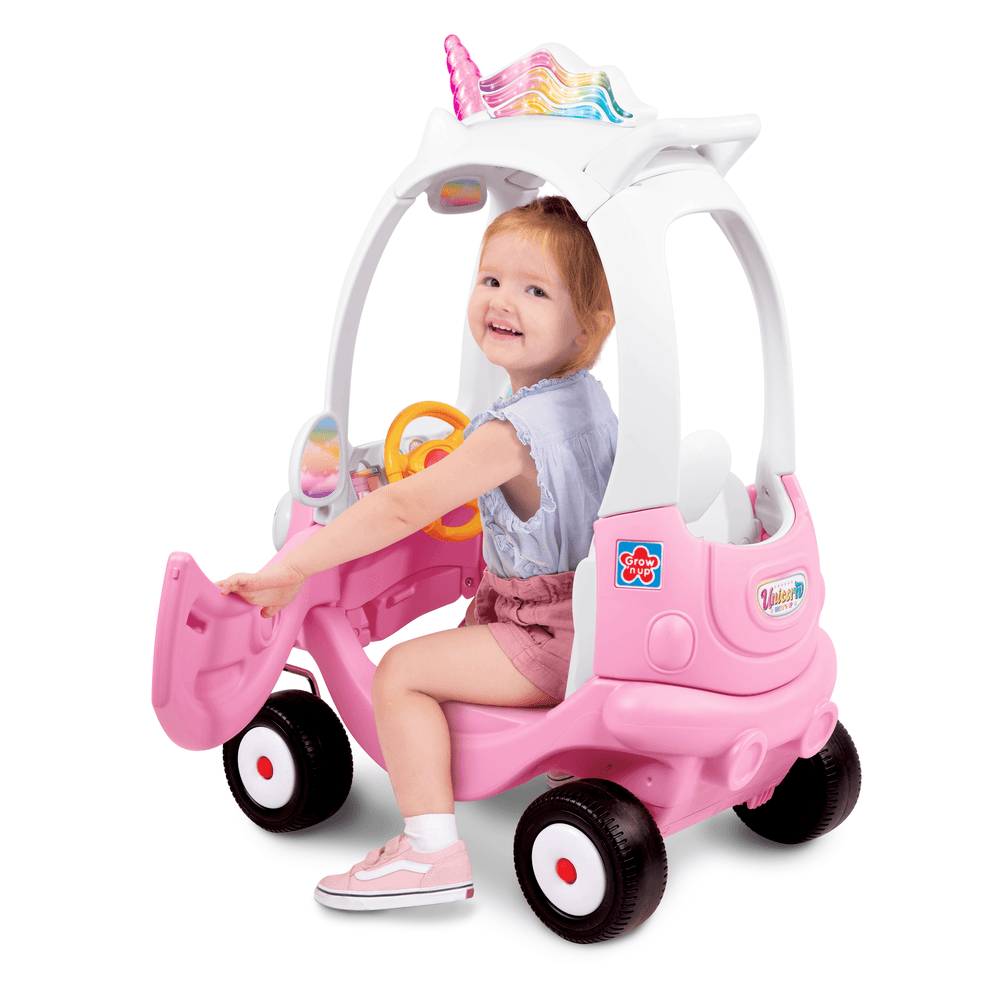 Grow'n Up My Unicorn Coupe Manual Ride-On Toy - Pink