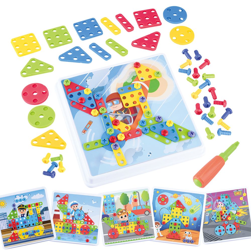 بلاي جو - مجموعة تركيب أحجية براغي - 64 قطعة