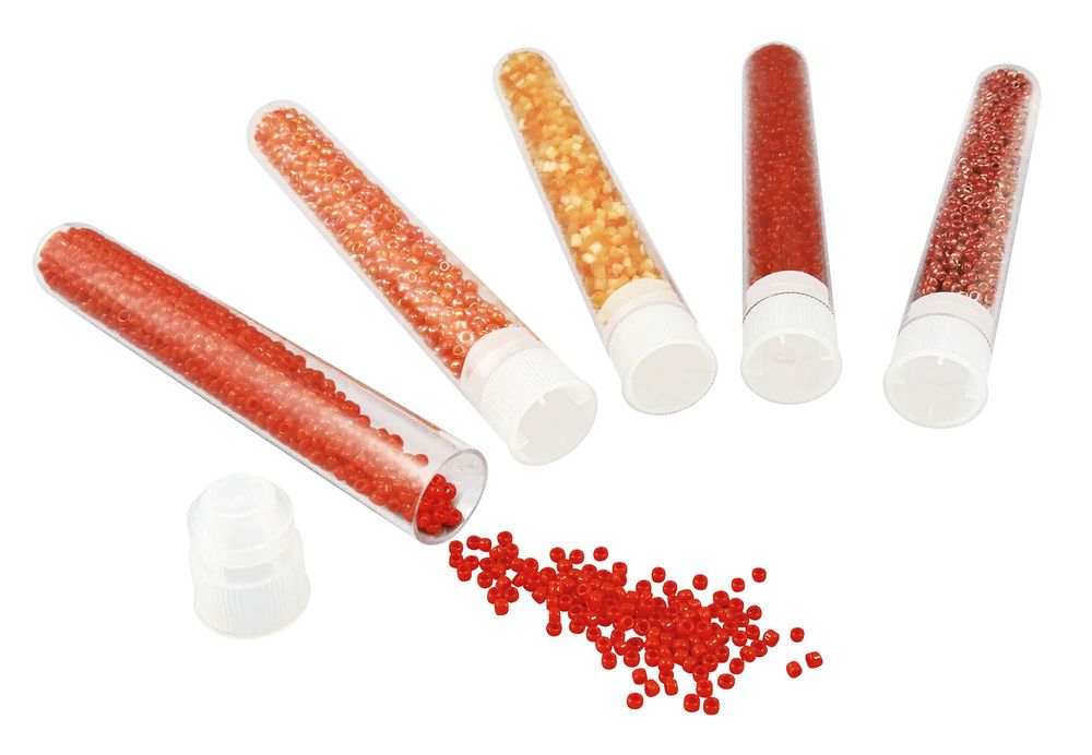 بوكي فرانس - أنابيب خرز - 5 قطع - أحمر - 15 جم