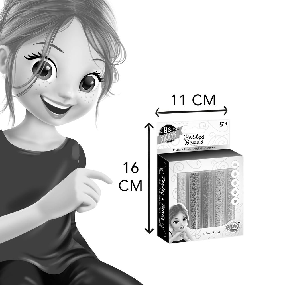 بوكي فرانس - أنابيب خرز - 5 قطع - أحمر - 15 جم