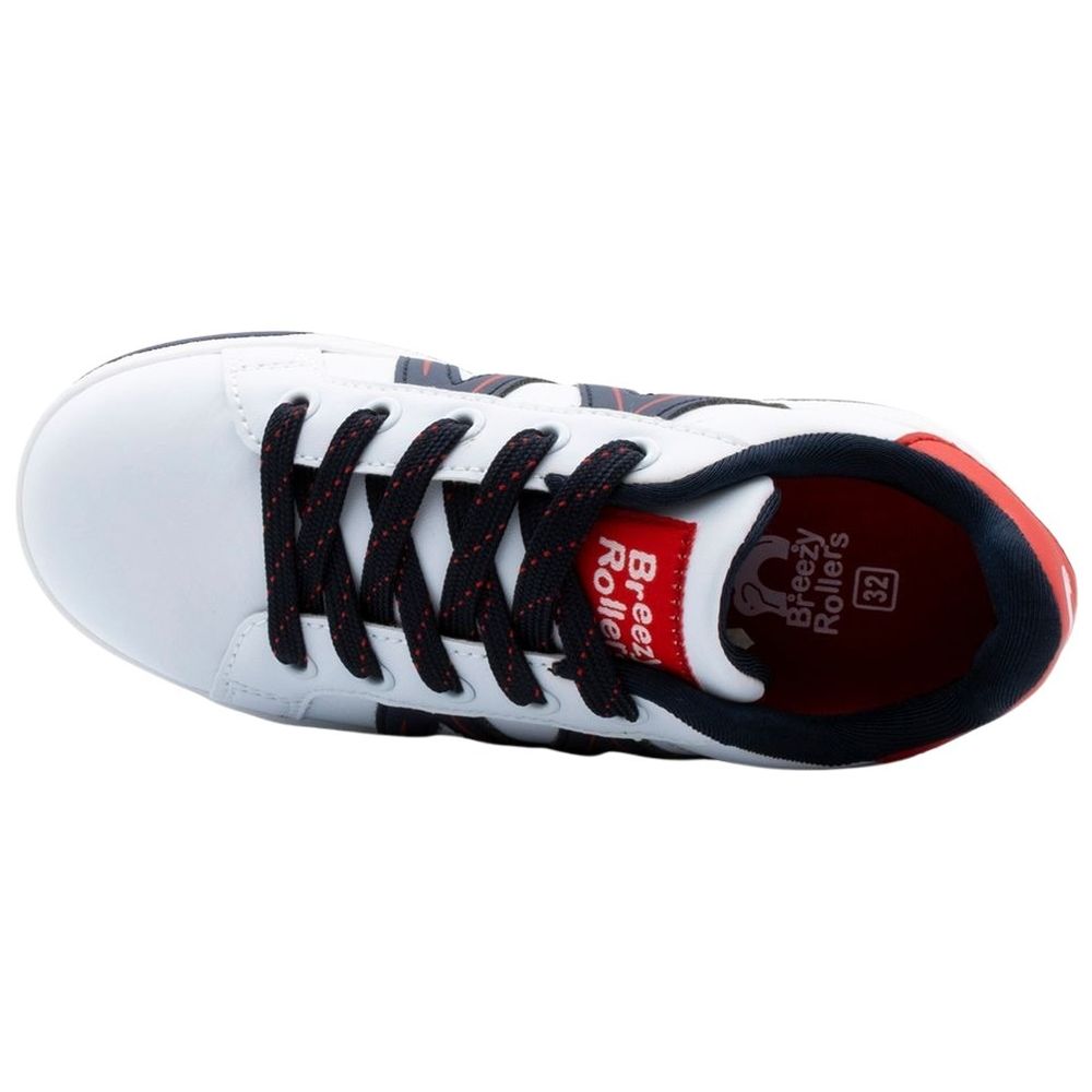 بريزي رولرز - حذاء بعجلات للأطفال - أبيض وأزرق