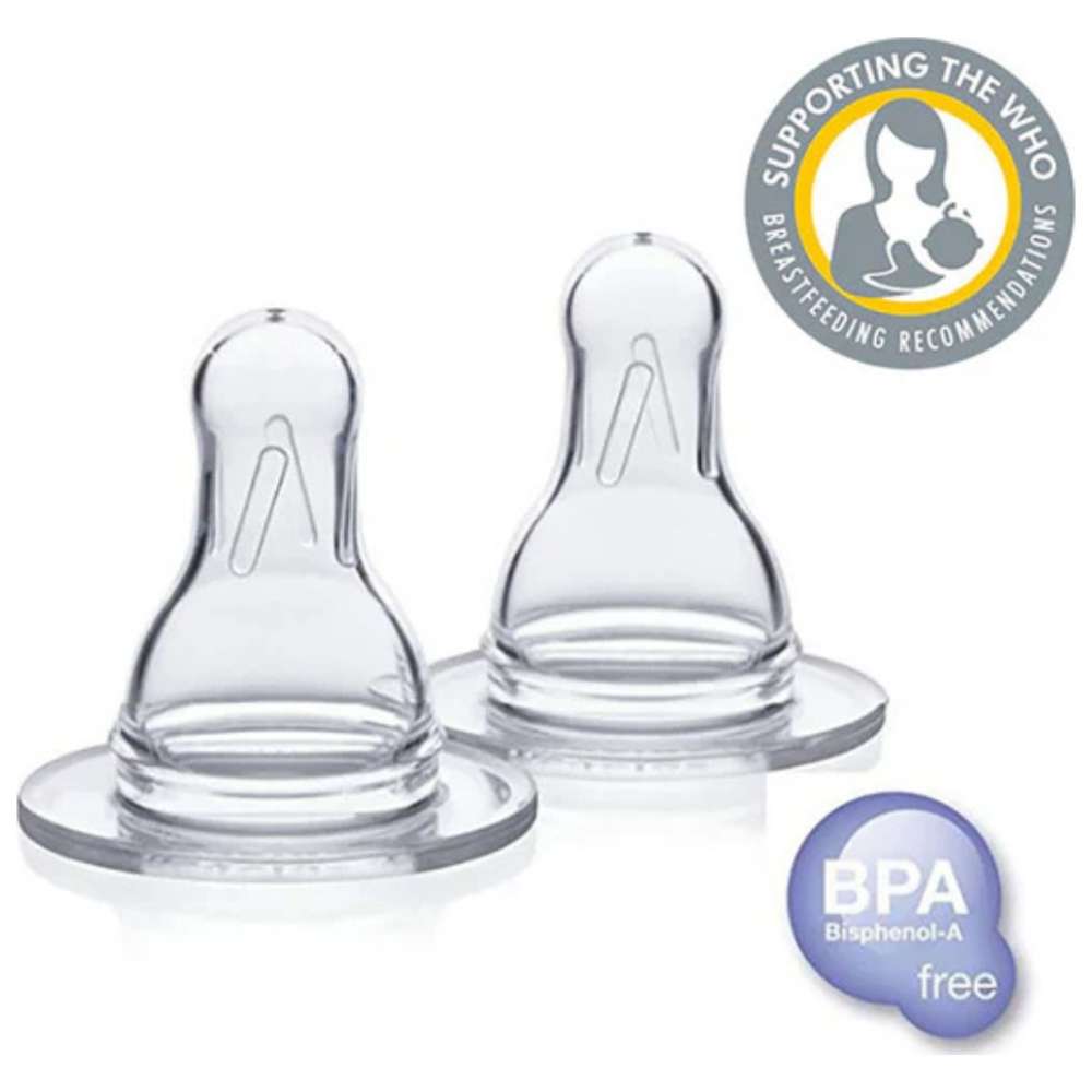 ميديلا - حلمات احتياطية متوسطة التدفق - شفافة - عبوة من قطعتين