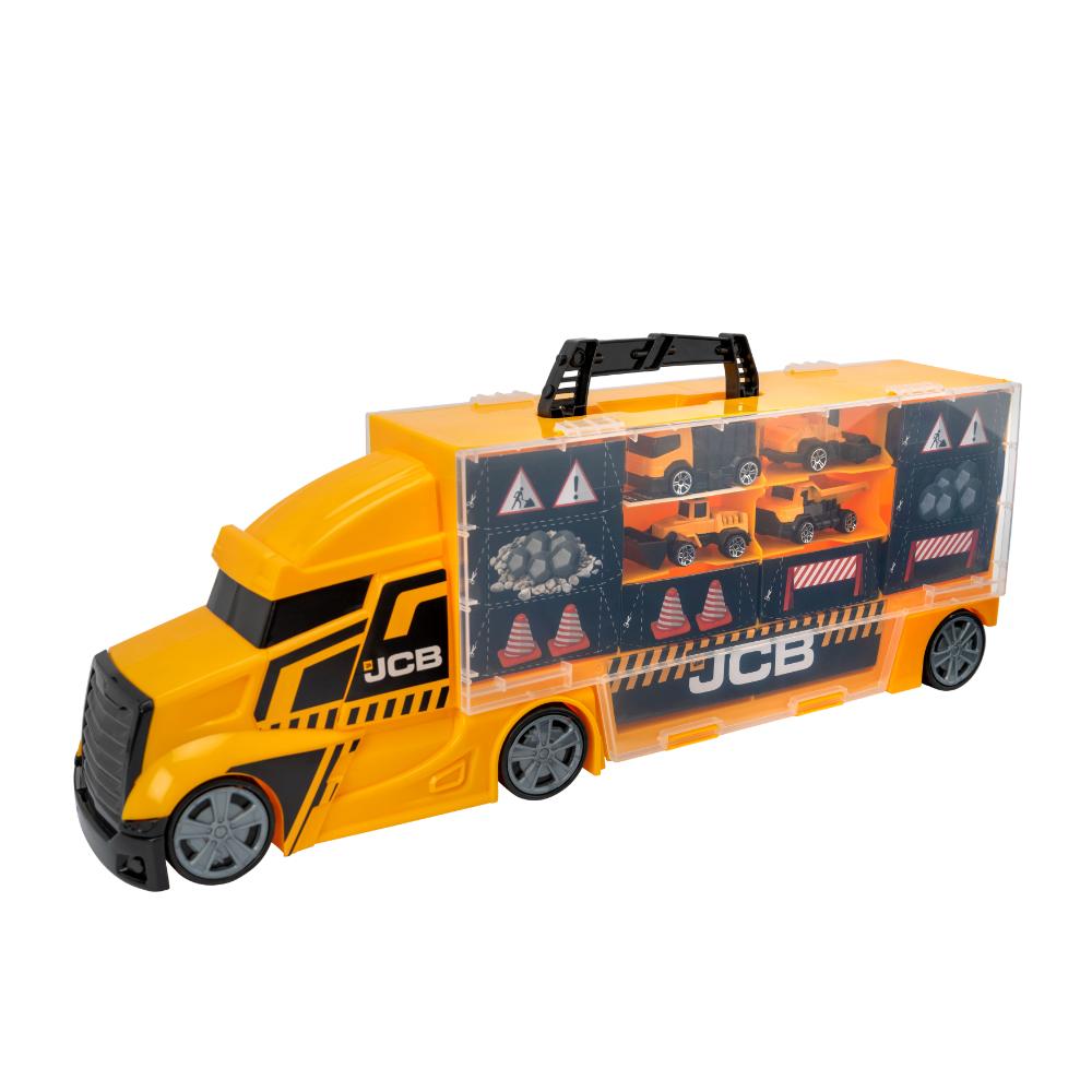 Teamsterz - Jcb Medium Construction Transporter With 4 Die-cast Construction Playset Truck