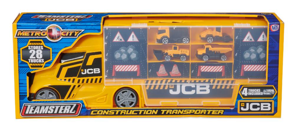Teamsterz - Jcb Medium Construction Transporter With 4 Die-cast Construction Playset Truck