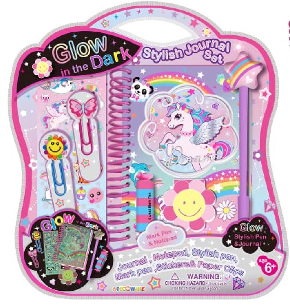 بيكاوير - مجموعة دفتر يوميات متوهج في الظلام - متعددة الألوان