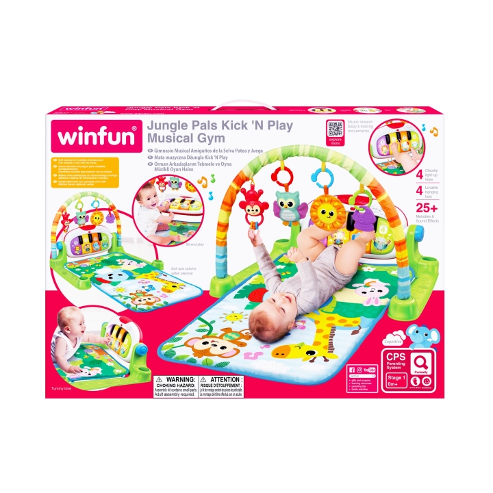 Winfun - Jungle Pals Kick 'N Play Musical Gym - Multicolor