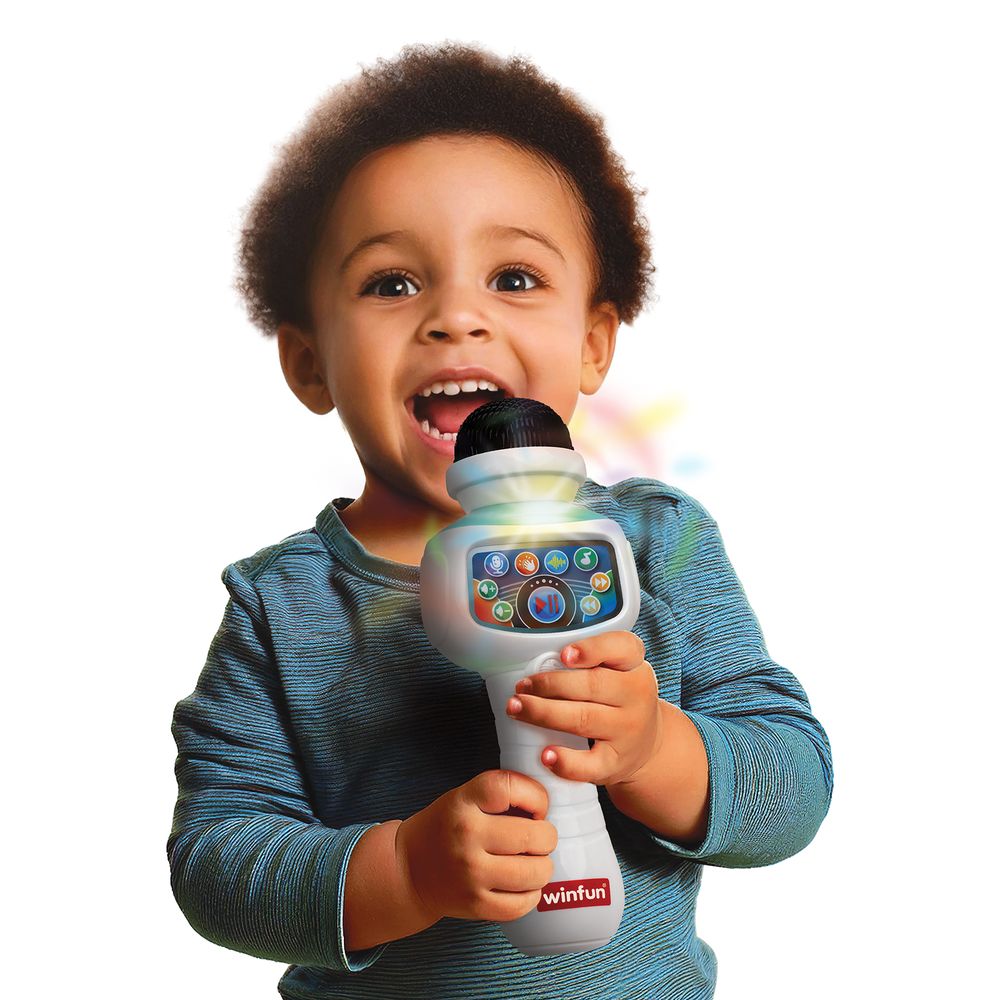 وين فن - ميكروفون كاروكي لاسلكي للأطفال - أبيض