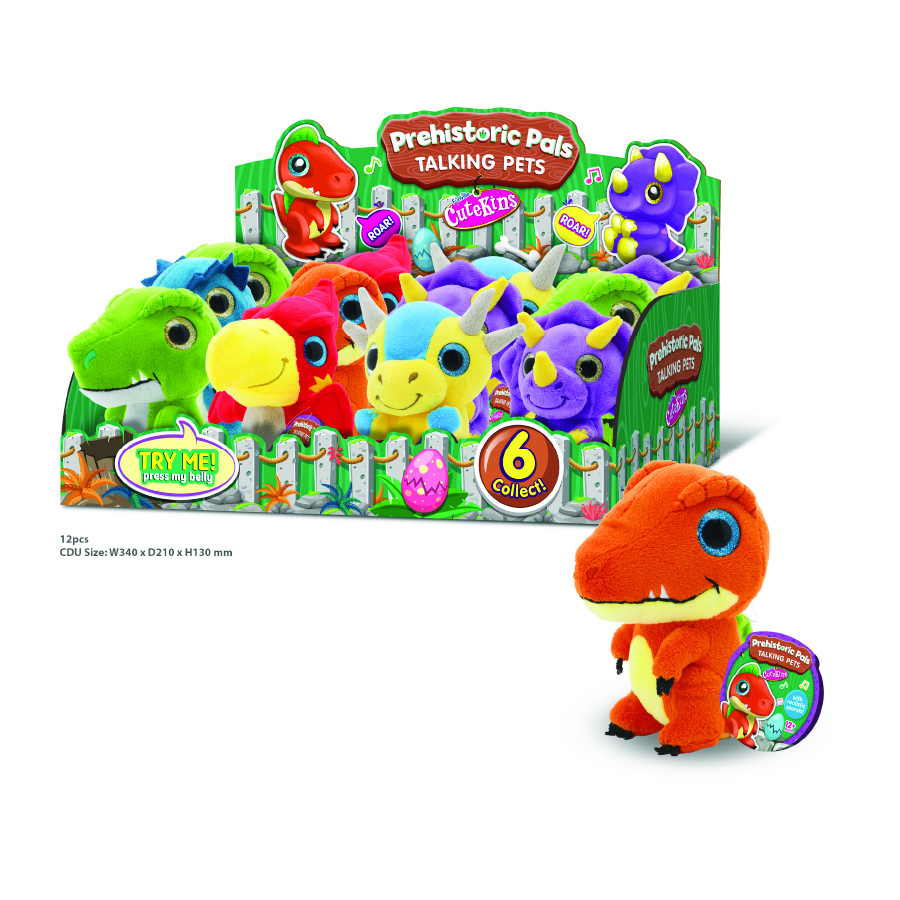 Funville - Roaring Pals Plush Dinosaurs - 12 cm - Style May Vary - 1 Pc