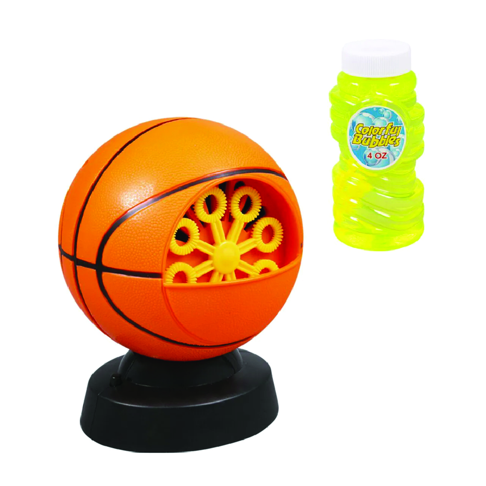 Sam Toys - Battery Operated Basketball Bubble Machine - Orange