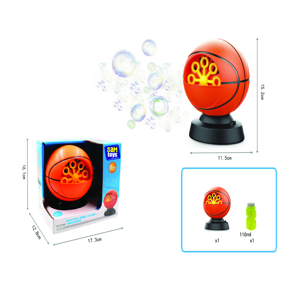 Sam Toys - Battery Operated Basketball Bubble Machine - Orange