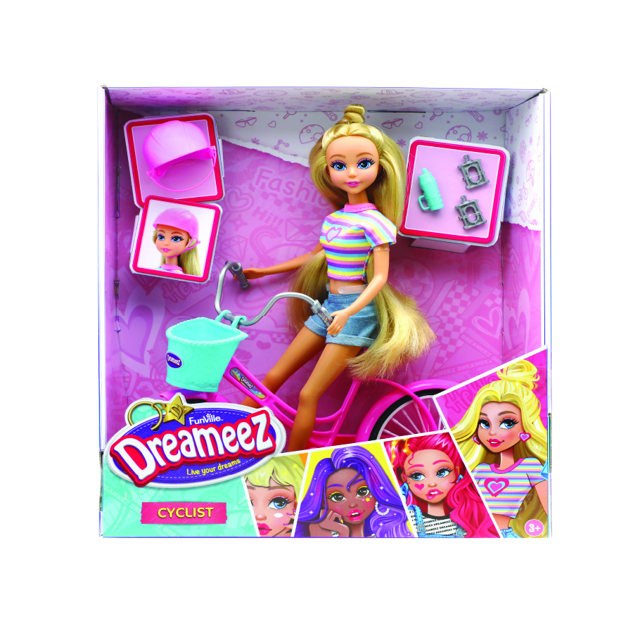 Funville - Dreameez Cyclist Doll Playset - 29 cm