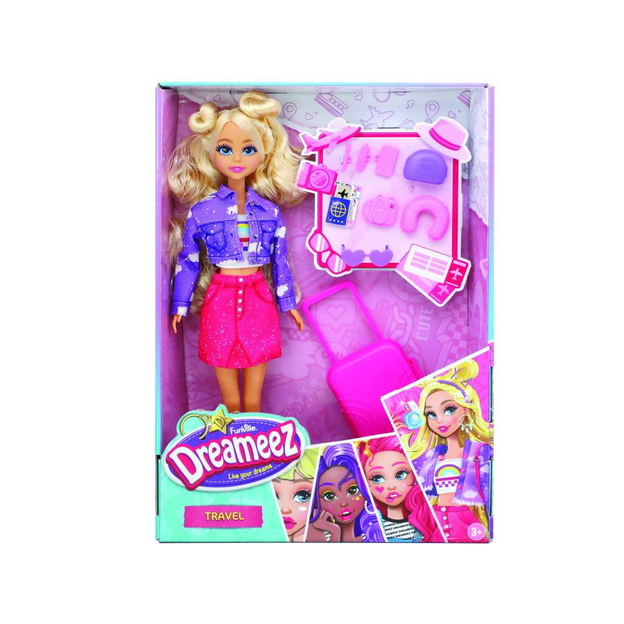 Funville - Dreameez Baby Girl Doll Travel Set - 29 cm