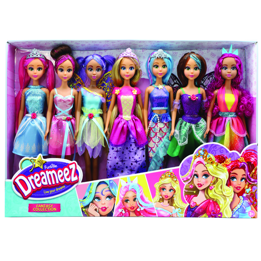 Funville - Dreameez Fantasy Dolls Set - 7 Pcs - 29 cm