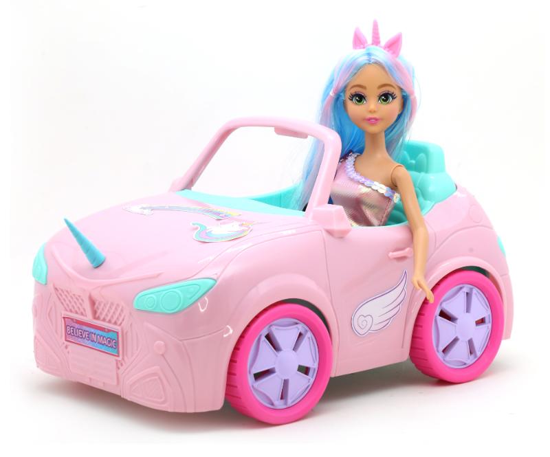 فنفيل - دمية يونيكورن دريميز مع سيارة - قطعتان