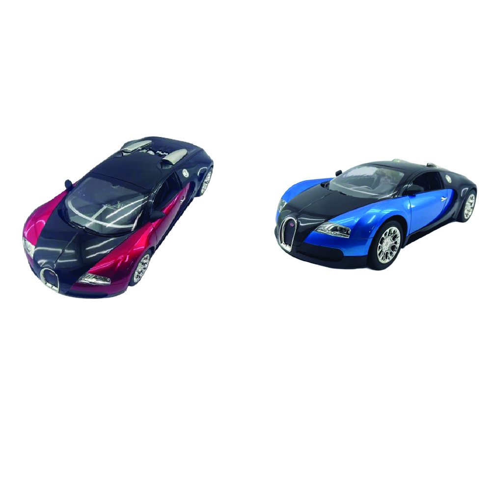 Sam Toys - 1:10 Bugatti R/c Car- Blue & Red Assorted Color