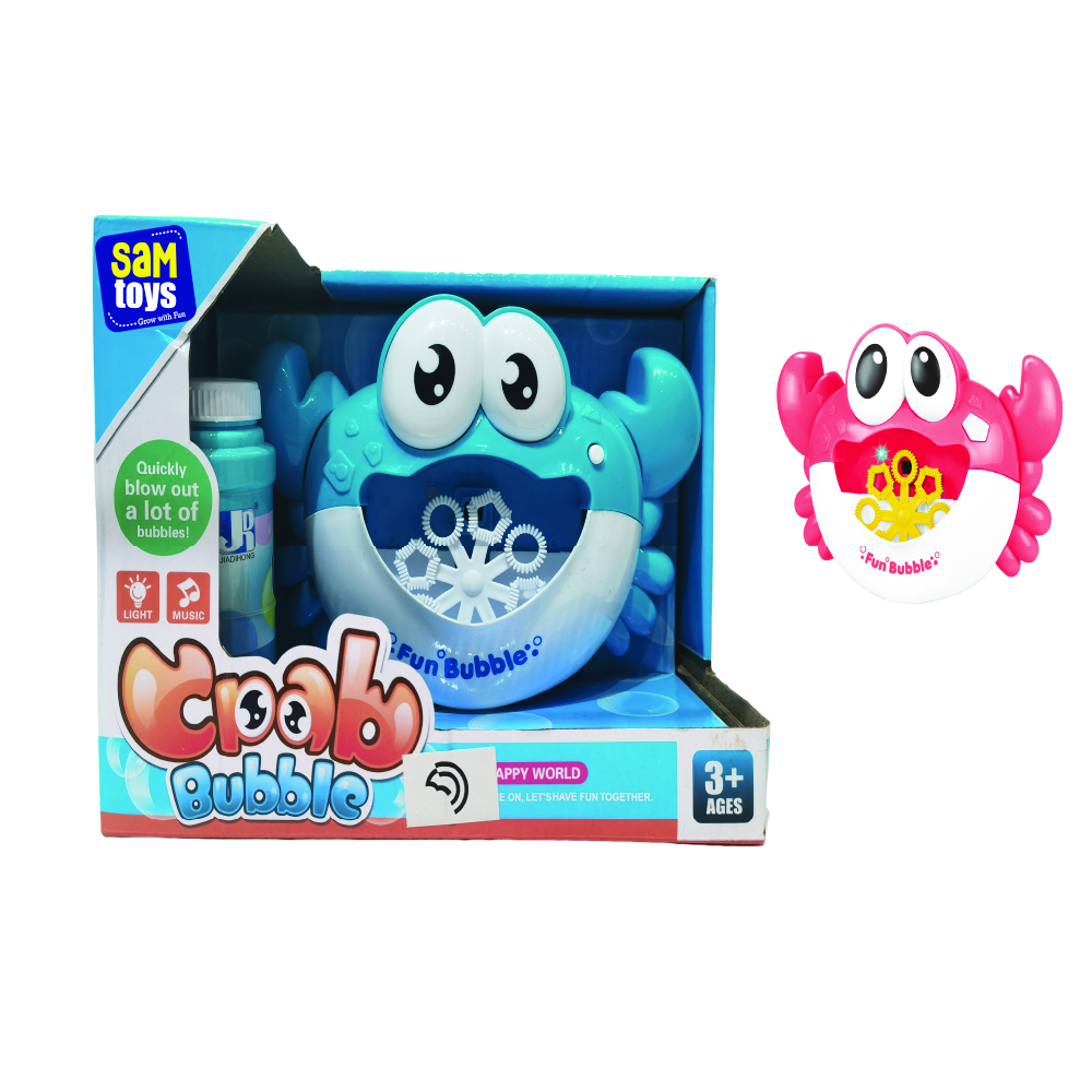 Sam Toys - Crab Bubble Machine - Red Liquid - Glowing Eyes - Music Sound