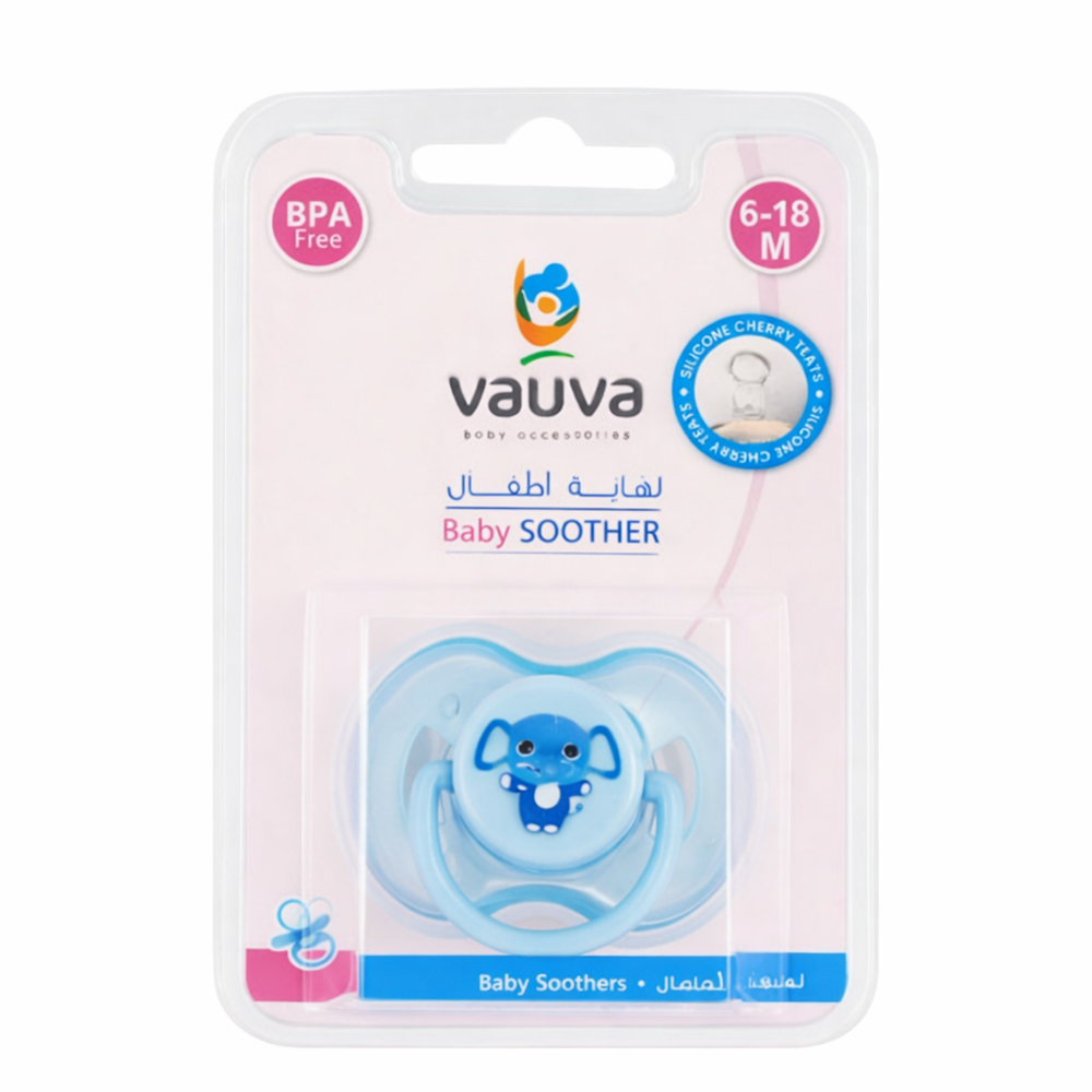 فوفا - لهاية أطفال سيليكون من 6 إلى 18 شهرًا - أزرق