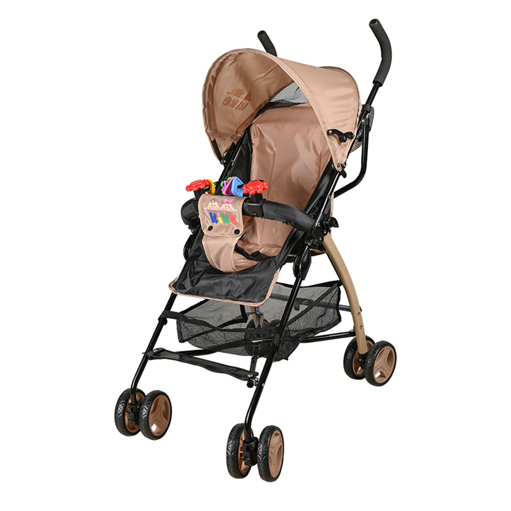 كيكو - عربية أطفال خفيفة الوزن بـ 8 عجلات لحديثي الولادة - بيج