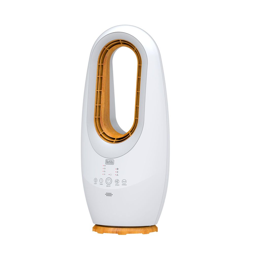 Black+Decker - 2-In-1 Bladeless Fan & LED Lamp - White - 45 W